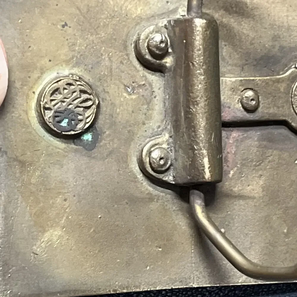 Police Depts Banks & Express Co. Colts Firearms Mfg.Co. Vtg. Signed Belt Buckle